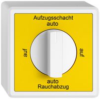 AP-Drehschalter EDIZIO.liv SNAPFIX® m.Drehgriff Grav.D auto-auf-auto-auf gelb