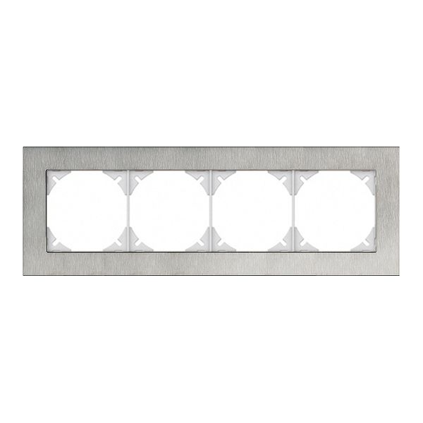 Abdeckrahmen EDIZIOdue prestige 1×4 chromstahl geschliffen