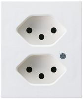 Presa FLF Hager 2×tipo 13 illuminati D bianco