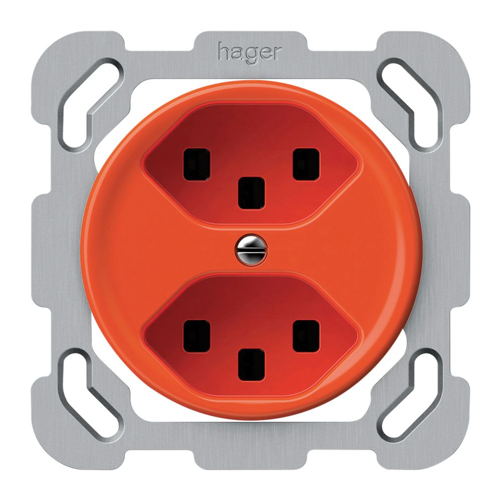 UP-Steckdose origin 2×Typ 23 16A 230V 77×77mm orange