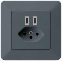 Prise de charge USB ENC Hager kallysto.trend C-C 20W+T13 5V 94×94mm anthracite
