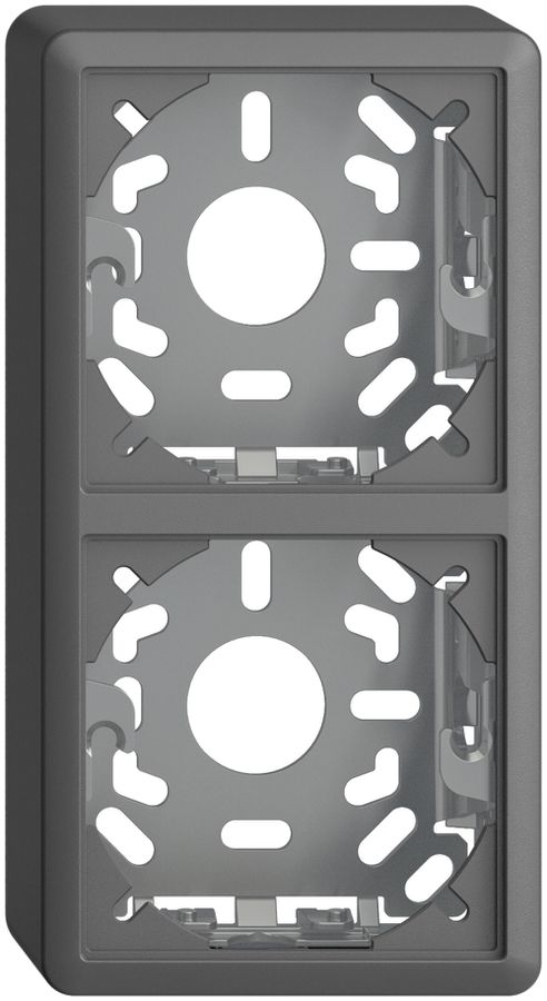 Cappa con piastra di base 2×39mm per combi. FX verticale/orizzont. grigio scuro