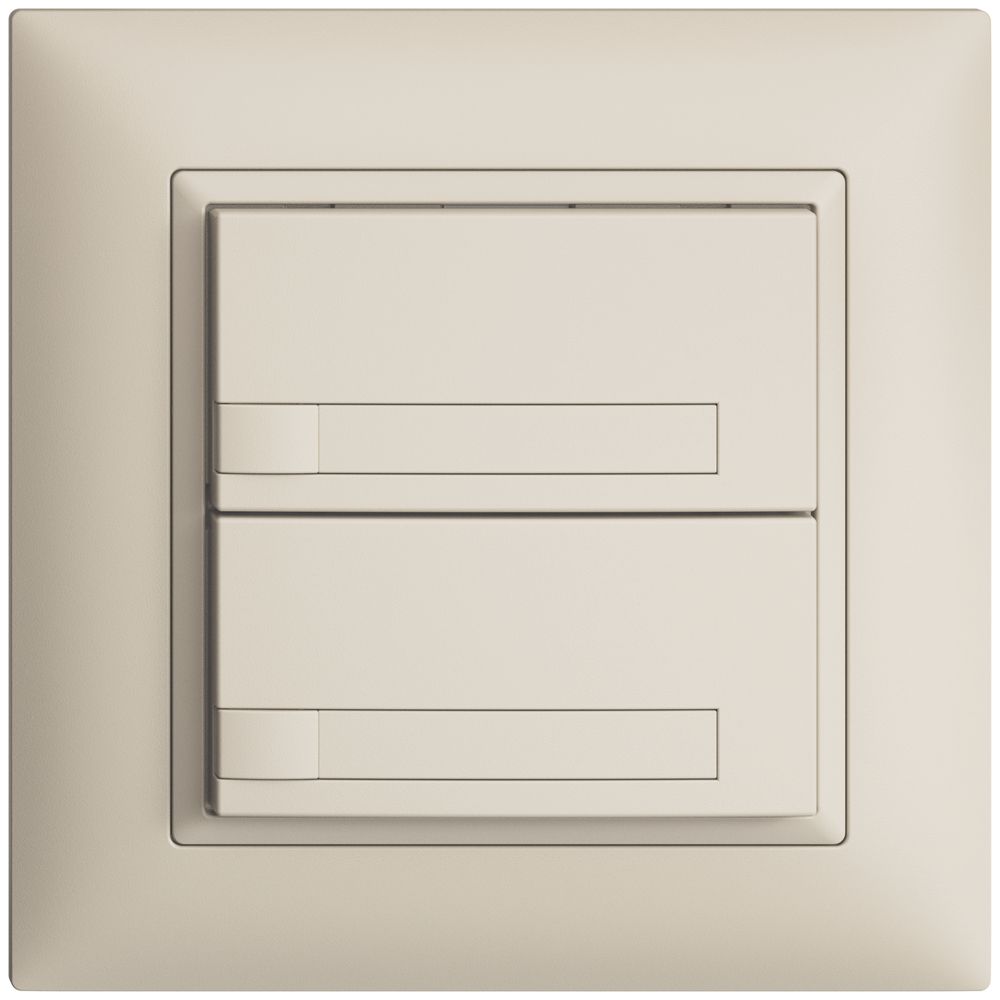 Poussoir ENC KNX 2× EDIZIOdue crema RGB sans LED avec insert papier