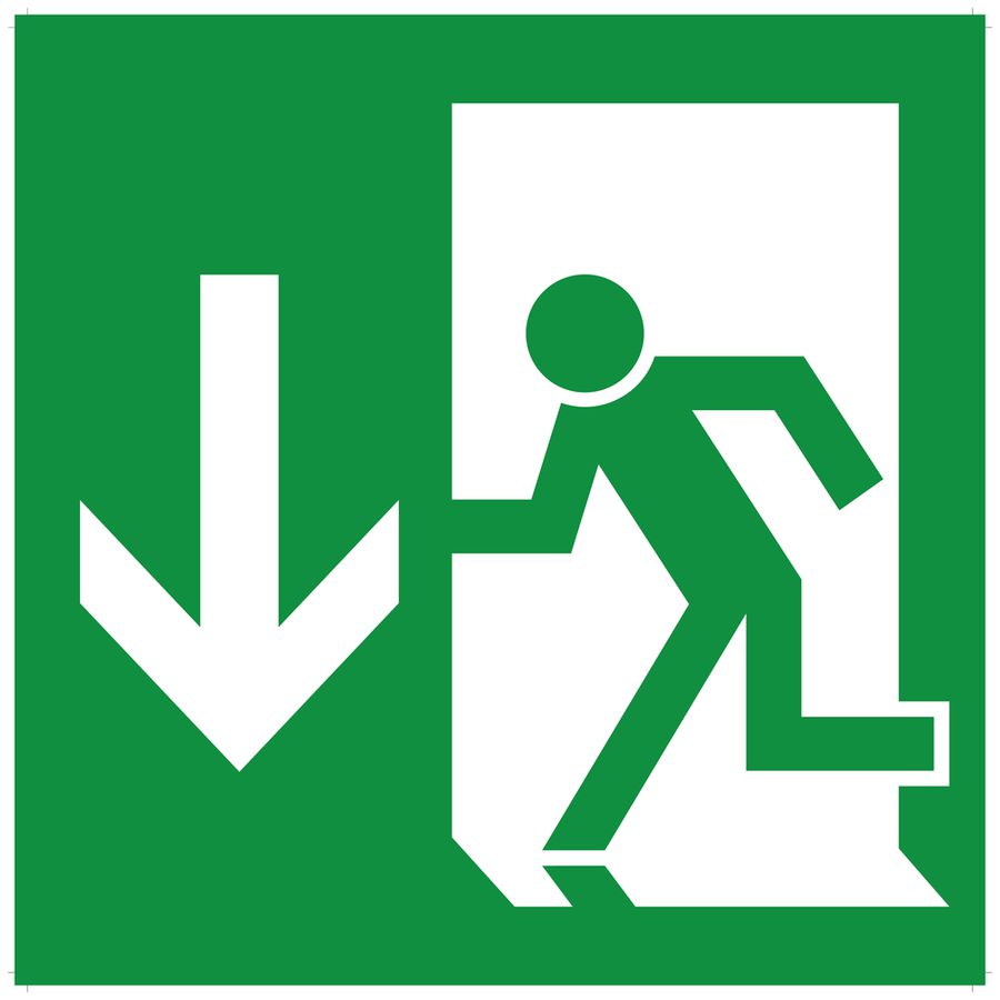 Pictogramme avec flèche vers le bas, pour Candelux CALQ LED