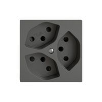 Steckdose EDIZIO.liv SNAPFIX® 3×T13 mit Shutter dgu