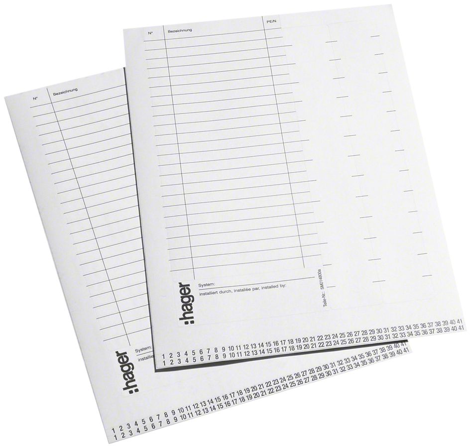 Carte de marquage Hager volta pour porte 10 pièces