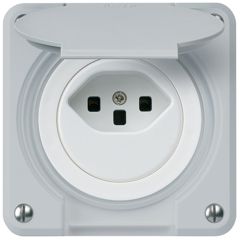 UP-Steckdose robusto Typ 23 grau für Kombination