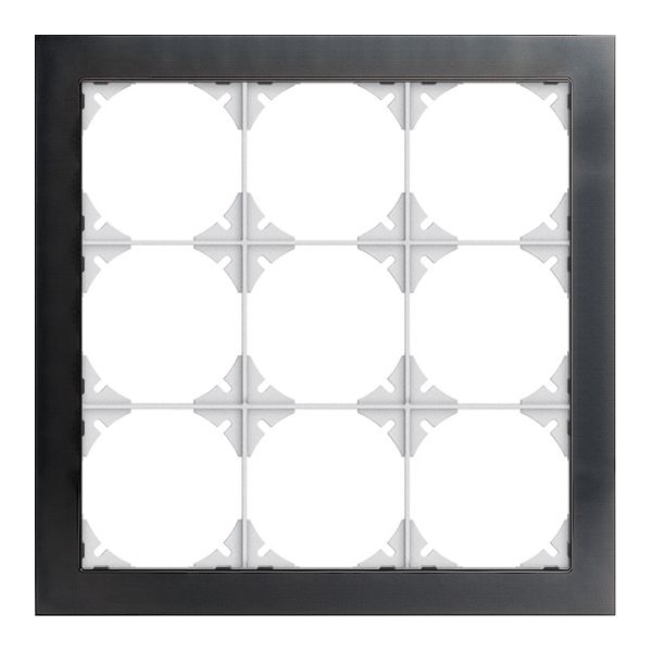 Abdeckrahmen EDIZIOdue prestige 3×3 schwarzgold poliert