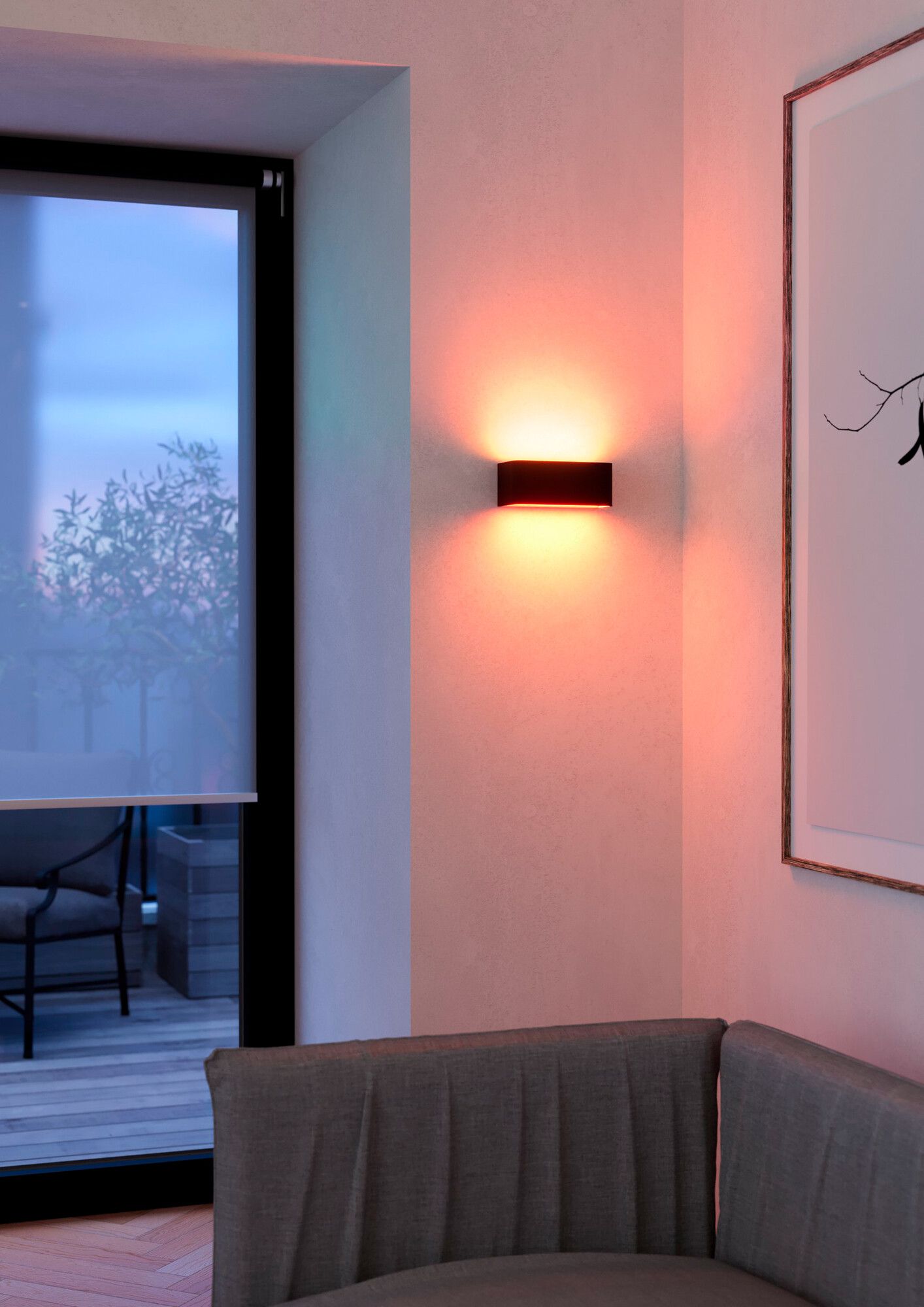 Applique LED Eglo SANIA-Z 10W 0…1180lm 2700…6500K IP55 REG 200×90mm nero