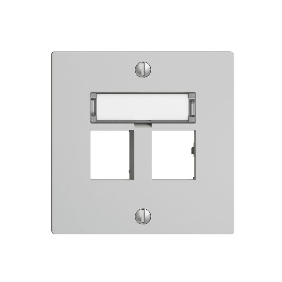 Montageset EDIZIOdue Geradeauslass, für 2×RJ45 freenet, hellgrau