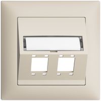 Kit montaggio INC EDIZIOdue FMI uscita obliqua 2×R&M cat.5e/6/LC speciale, crema