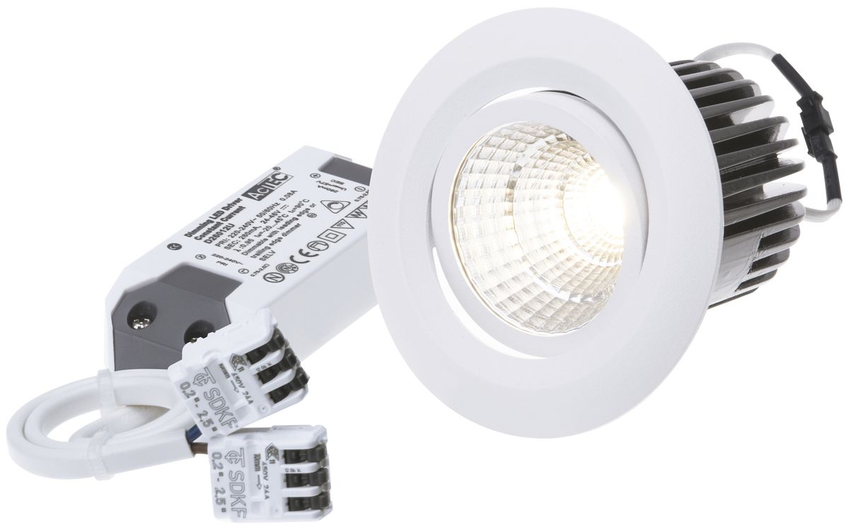 EB-LED-Spot maxLUCE MOVE 10.5W 230V DIM 830lm 927 Loch-Ø68mm 38° IP44 weiss