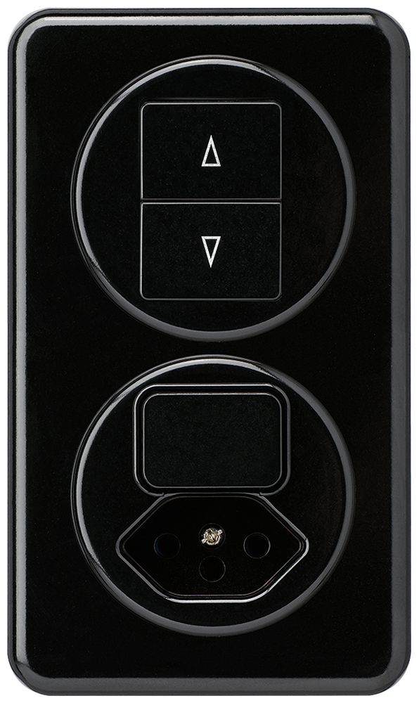 Combinazione INC Hager basico I-I verticale inter.p.tapp.+3/1L c.tipo 13 nero