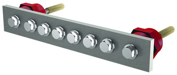 Barre compensation de potentiel Flury PA 20, inox A2, 1-rang 190×30×6mm, 6×M6