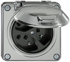 Prise ENC ELEMENT 3×type 23 16A 250V IP20 avec couvercle aluminium
