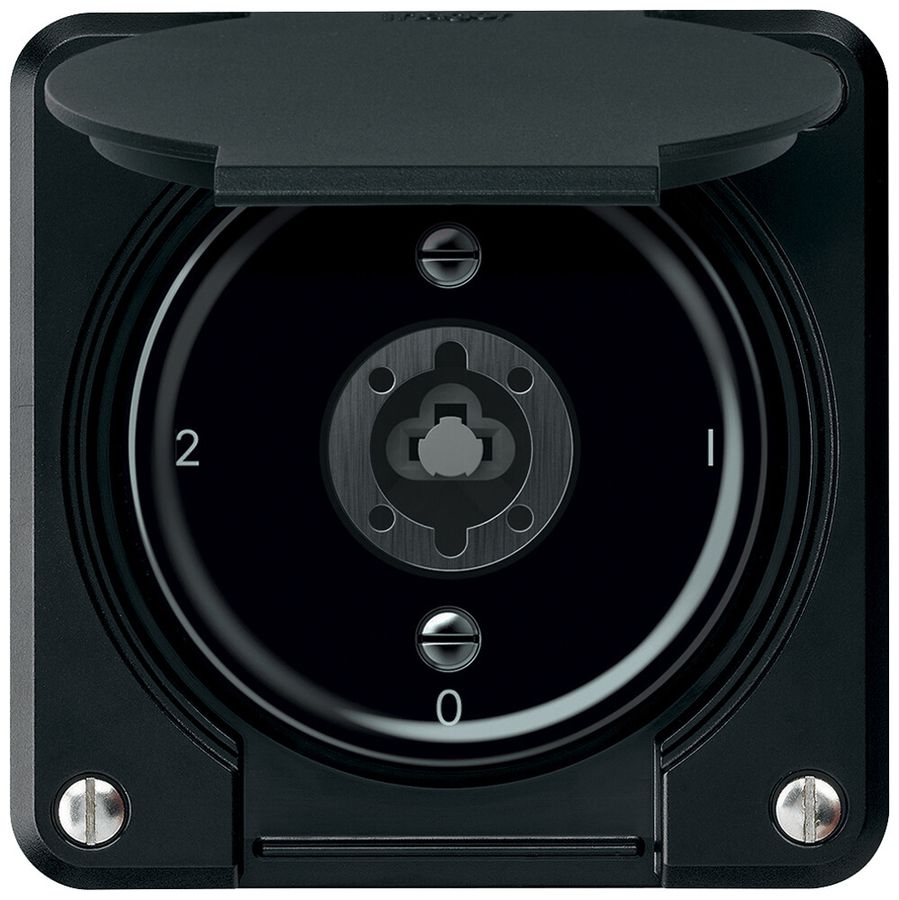 Interruttore a chiave INC robusto commutatore 16A 250V 86×86mm nero