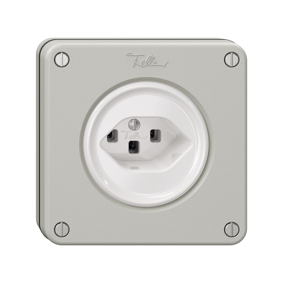 Presa NEVO, 1×T23, grigio chiaro