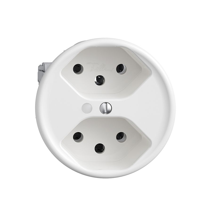 Presa Sdue Q, 2×T13, con LED, bianco