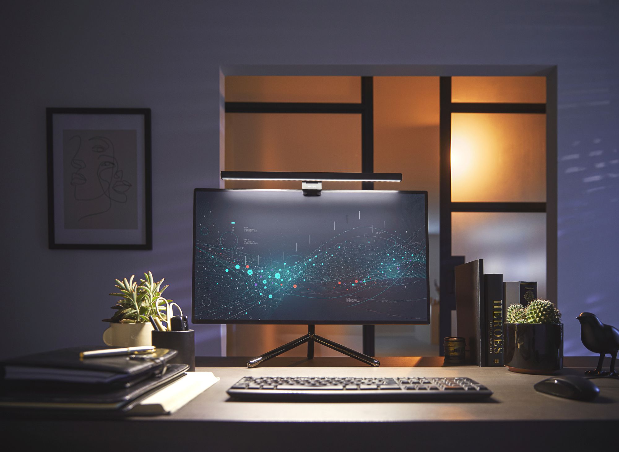 LED-Tischleuchte Philips Edison 4.5W 150lm 3000…5000K DIM schwarz USB Typ A