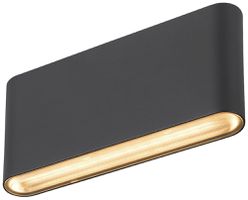 Applique LED SLV OVAL 18 9.3W 860lm 2700…3000K IP65 31×175mm nero