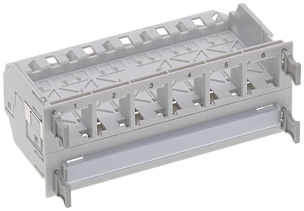 Anschlussmodulträger HD lichtgrau für 4×6 Module, geschirmt