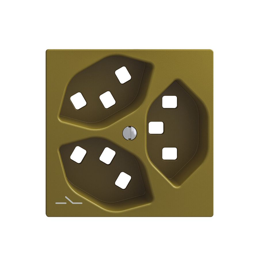 Kit montaggio Feller EDIZIOdue, per presa 3×T23 1×separato, olive