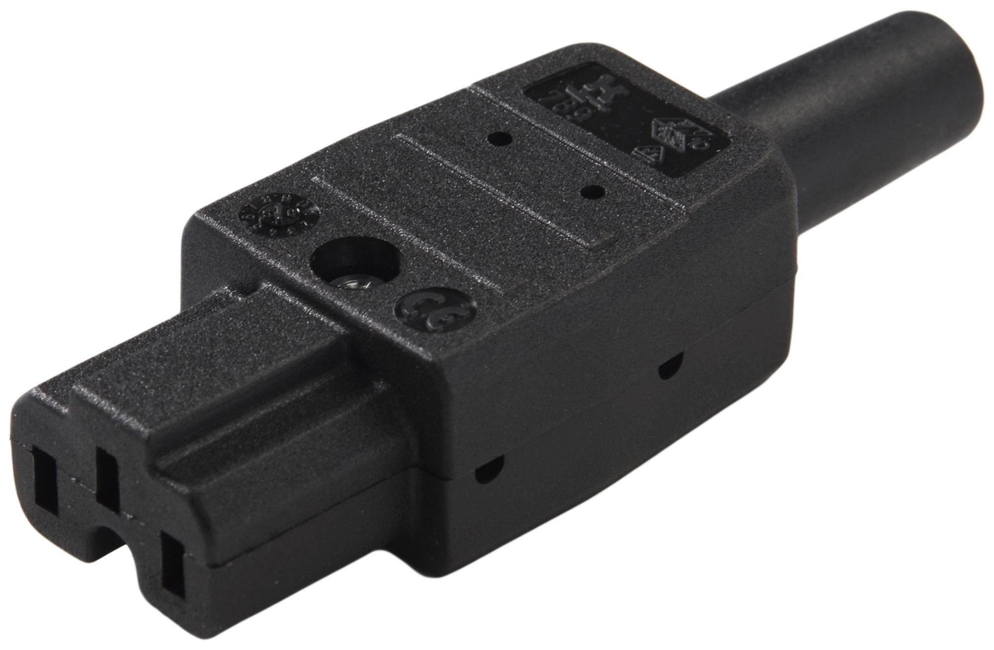 Presa d'apparecchi tipo C15A ELBRO 10A 230VAC dritto max.155°C nero IP20