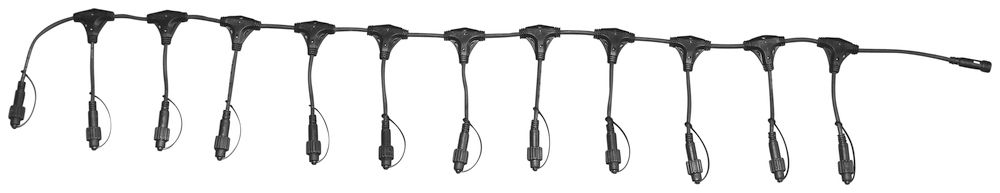 Câble de distribution MK QuickFix avec 11 sorties, noir, IP67