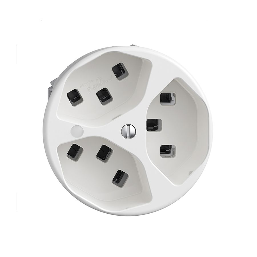 Prise Sdue Q, 3×T23, avec LED, blanc