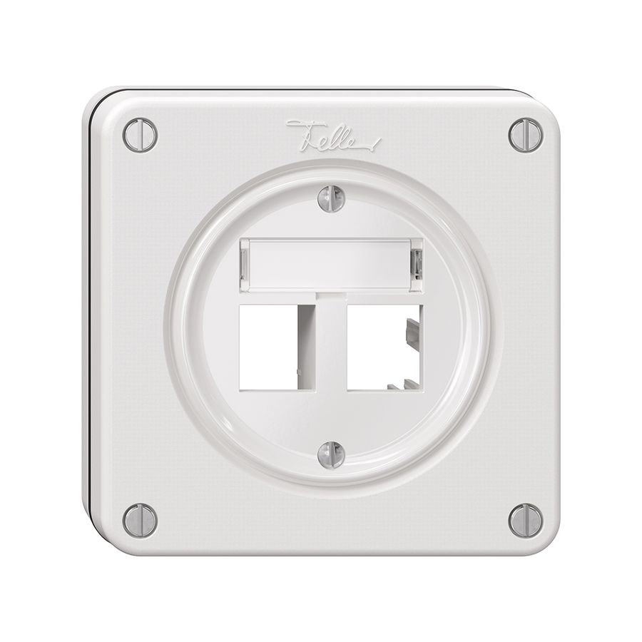 Kit de montage NUPU Feller freenet, pour sortie droite, double, blanc