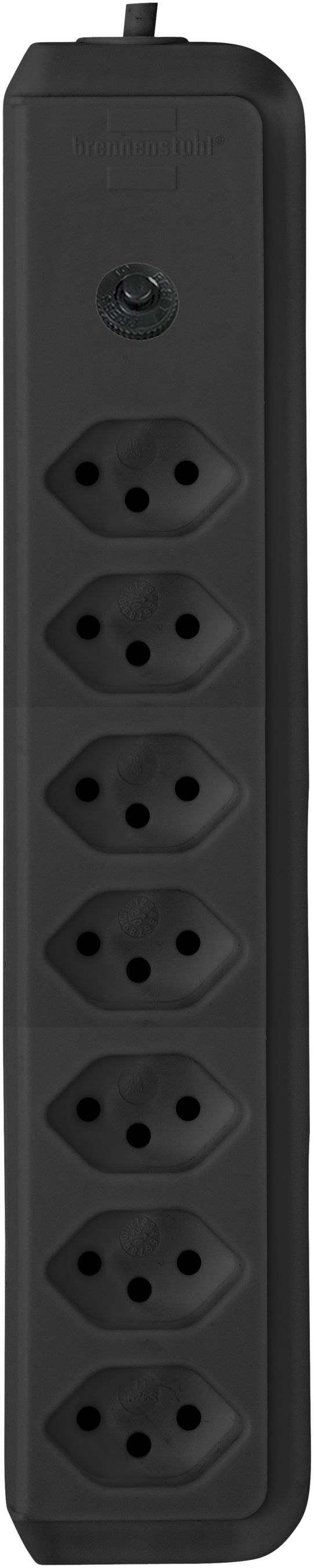 Prise multiple cleverLINE 7×T13 noir 2m H05VV-F 3×1mm²