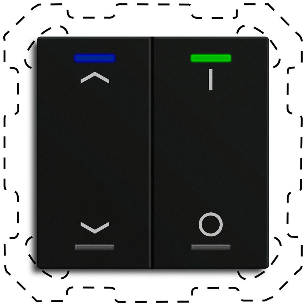 EB-Taster KNX RGBW MDT BE-TAL600216.C1 2T/4B schwarz matt "Jalousie"-"I/O"