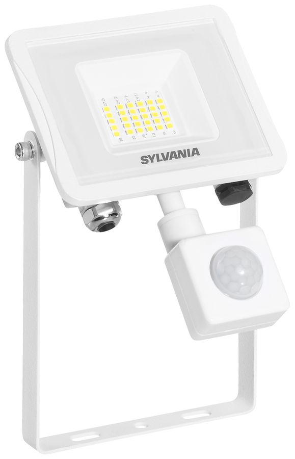 Projecteur LED Sylvania SylFlood PIR 18W 2000lm 840 IP65 110° 190×125mm blanc
