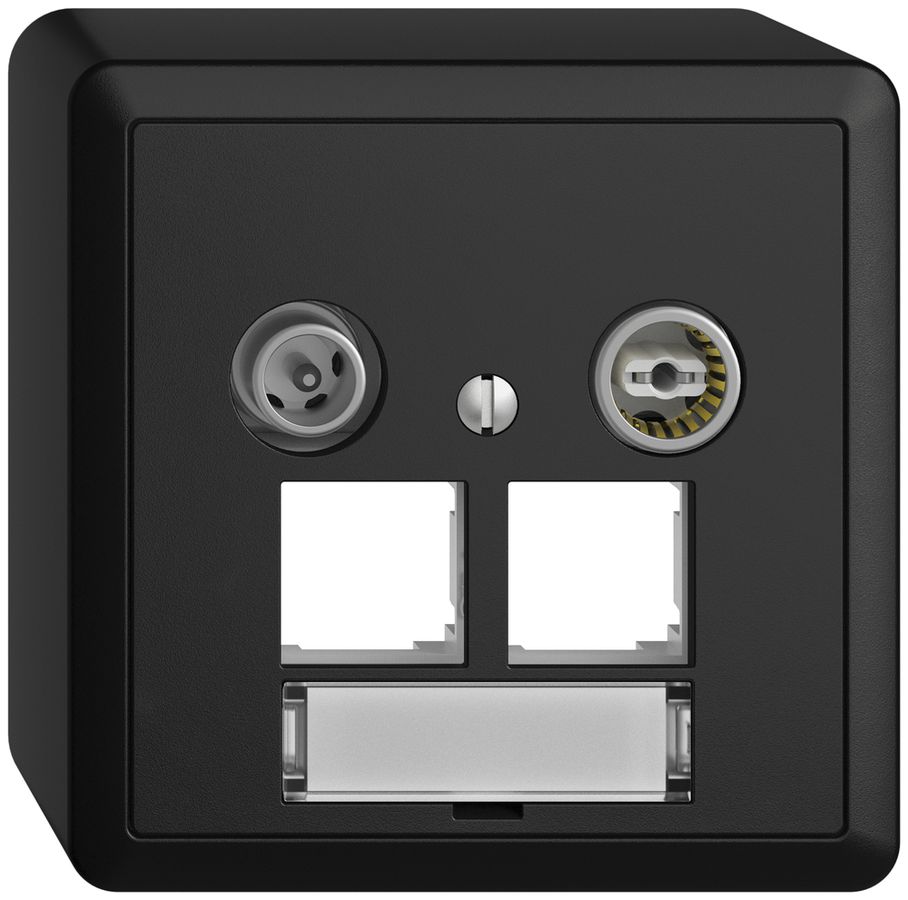 Prise multimédia AP EDIZIOdue FX.54 EASYNET 4dB, p.2×RJ45 S-One, noir