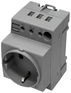 REG-Steckdose Rittal SZ 2506.120 SCHUKO 16A/250VAC grau 2Stk