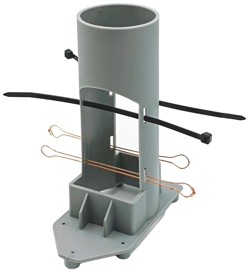 Rohrstütze ELBRO 4×M16/4×M20/2×M25 Rohr Ø63×195mm grau