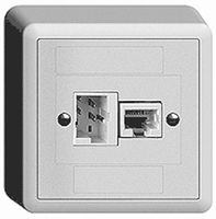 Prise AP 1×T+T,1×RJ45/u 4P EDIZIOdue ITplus ITM blanc