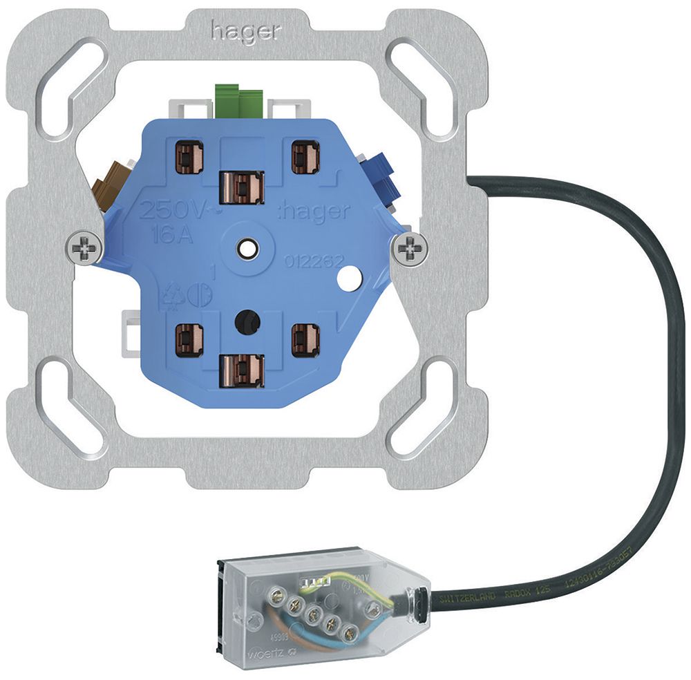 EB-Steckdose 2×Typ 13/23 Hager, L1, Technofil