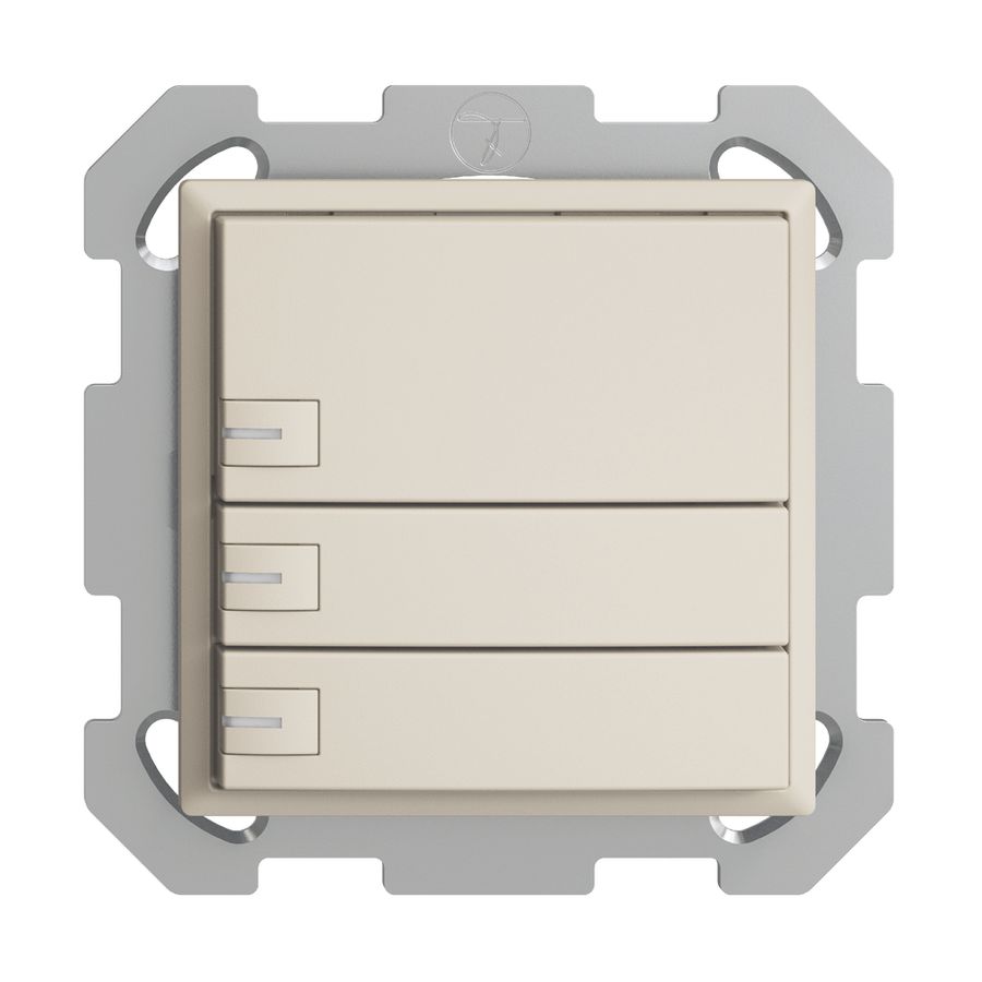 Poussoir KNX RGB ENC EDUE, 250mW, a.LED RGB, 3×poussoir, comm.1×touche, crema
