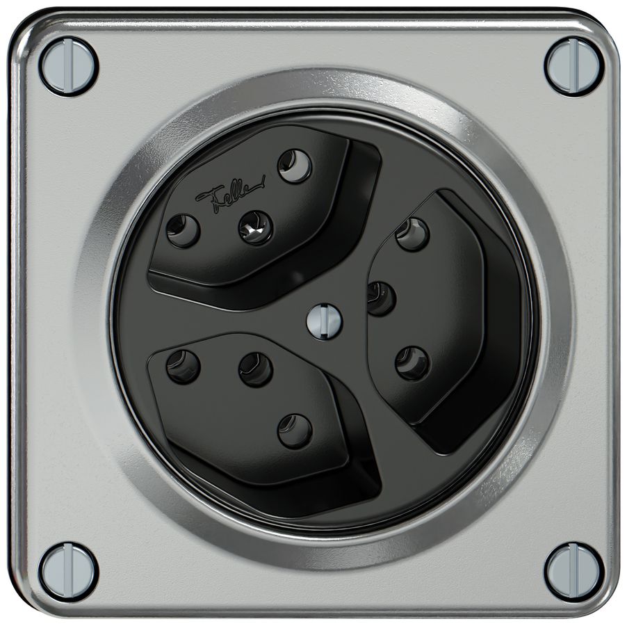 Prise ELEMENT 3×type 13 10A 250V IP20 aluminium