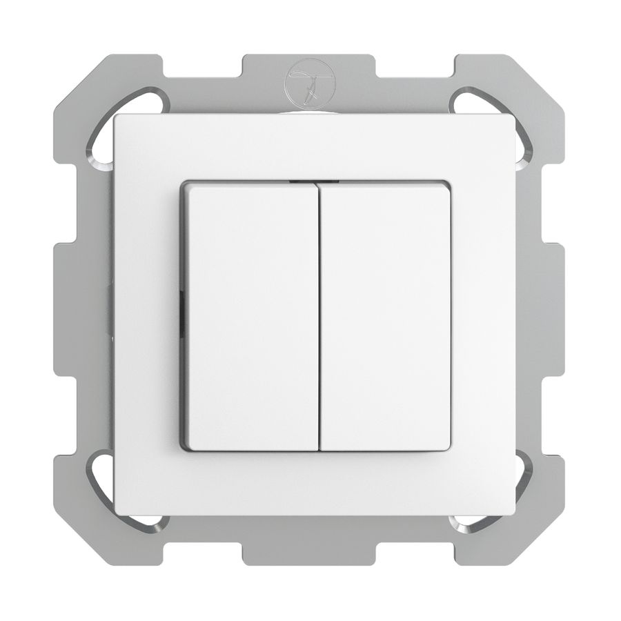 UP-Taster EDIZIOdue 2×A-R/1P weiss