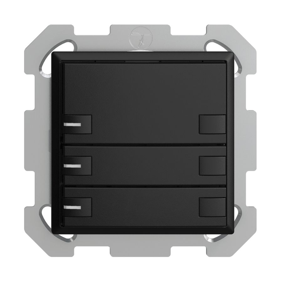 Poussoir ENC KNX 3× EDIZIOdue noir RGB avec LED