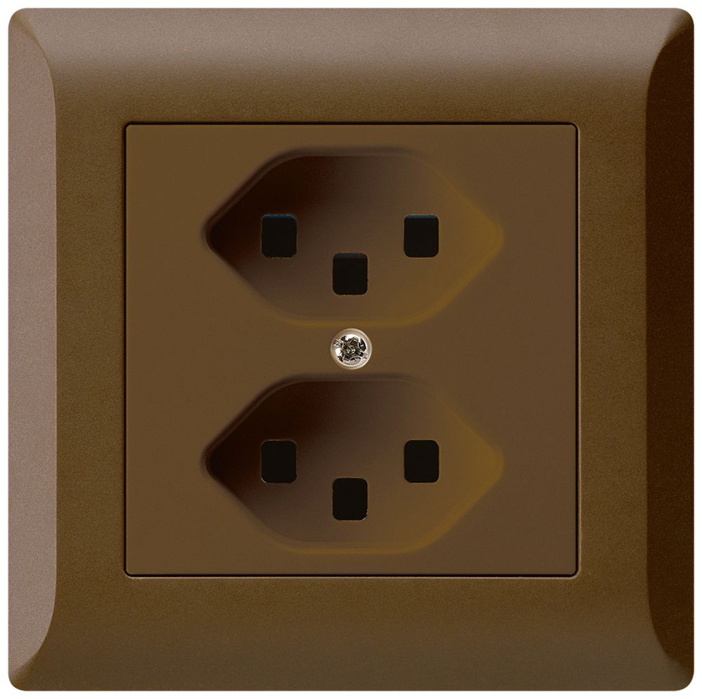 UP-Steckdose kallysto.line 2×T23 braun mit Steckklemmen