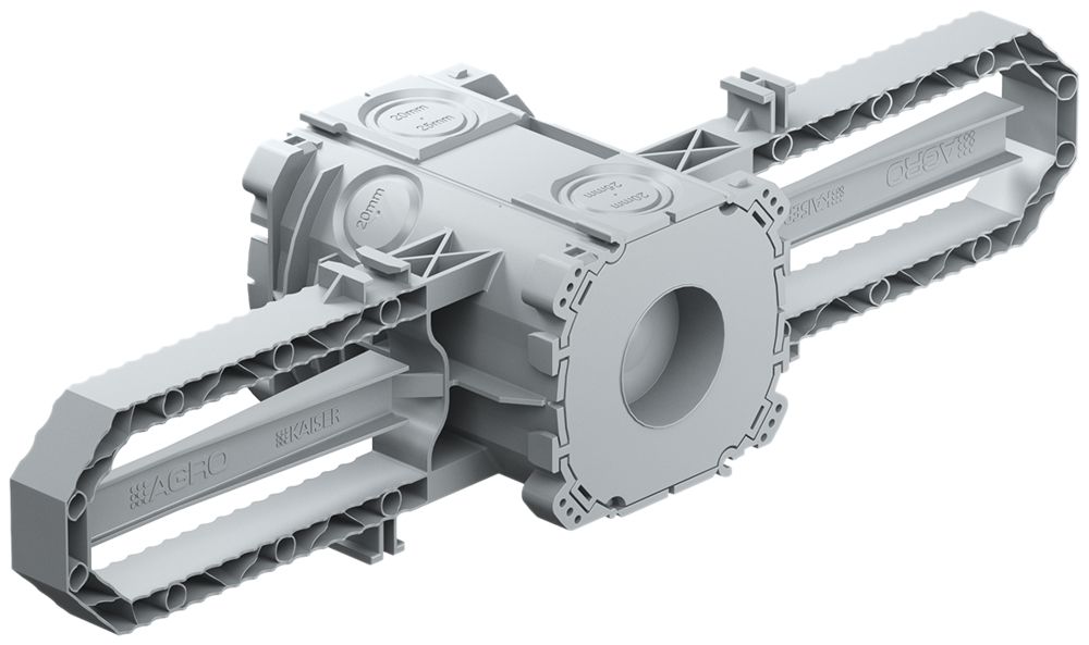 Boîte ENC AGRO 1×1 Prefix gris clair Ø30mm pour béton