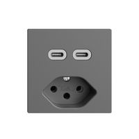 Steckdose USB 2×Typ C + Typ 13 Feller EDIZIOdue F 230V 3000mA dunkelgrau