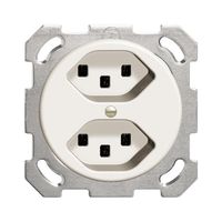 UP-Steckdose 2×T23 16A weiss FH, mit Steckklemmen