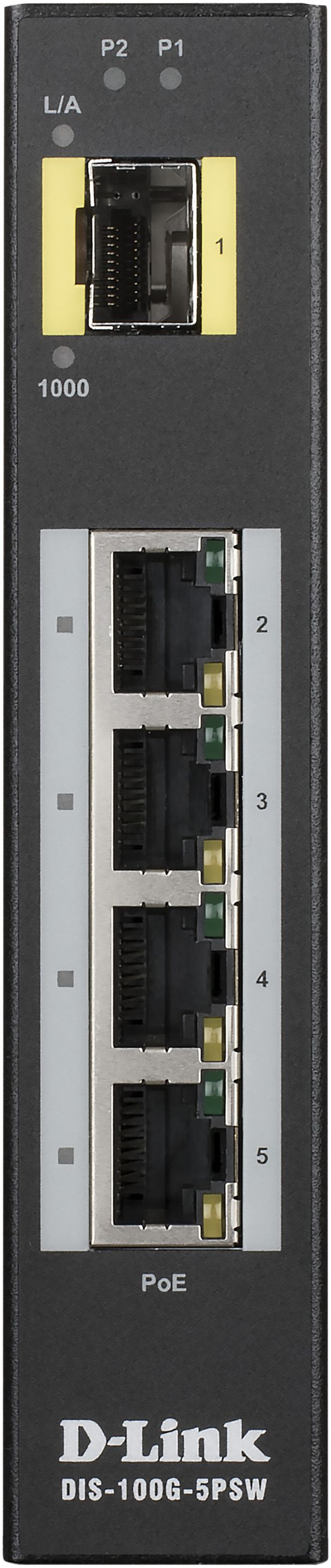 Switch D-Link DIS-100G-5PSW, 5-Port Layer2 unmanaged Gigabit PoE+ SFP