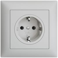Prise ENC Feller EDIZIOdue Schuko 16A 230V 88×88mm gris clair