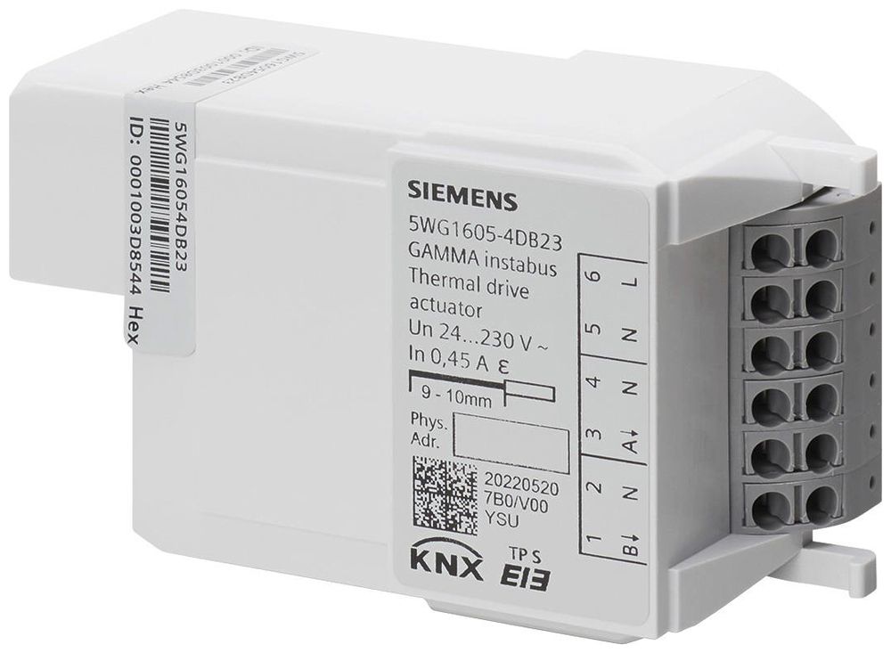 EB-KNX-Heizungsaktor Siemens RL 605D23, 2-fach 24…230VAC 0.45A