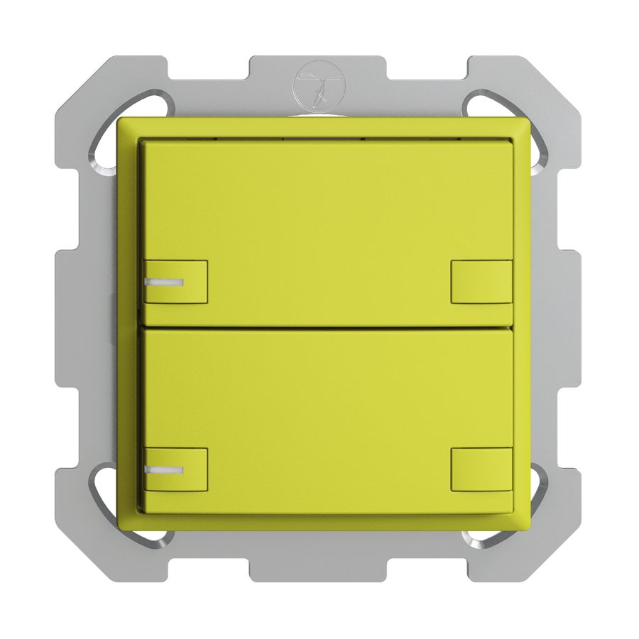 UP-KNX-Taster RGB EDUE, 250mW, m.RGB-LED, 2×Taste, 2×Tastenb., lem